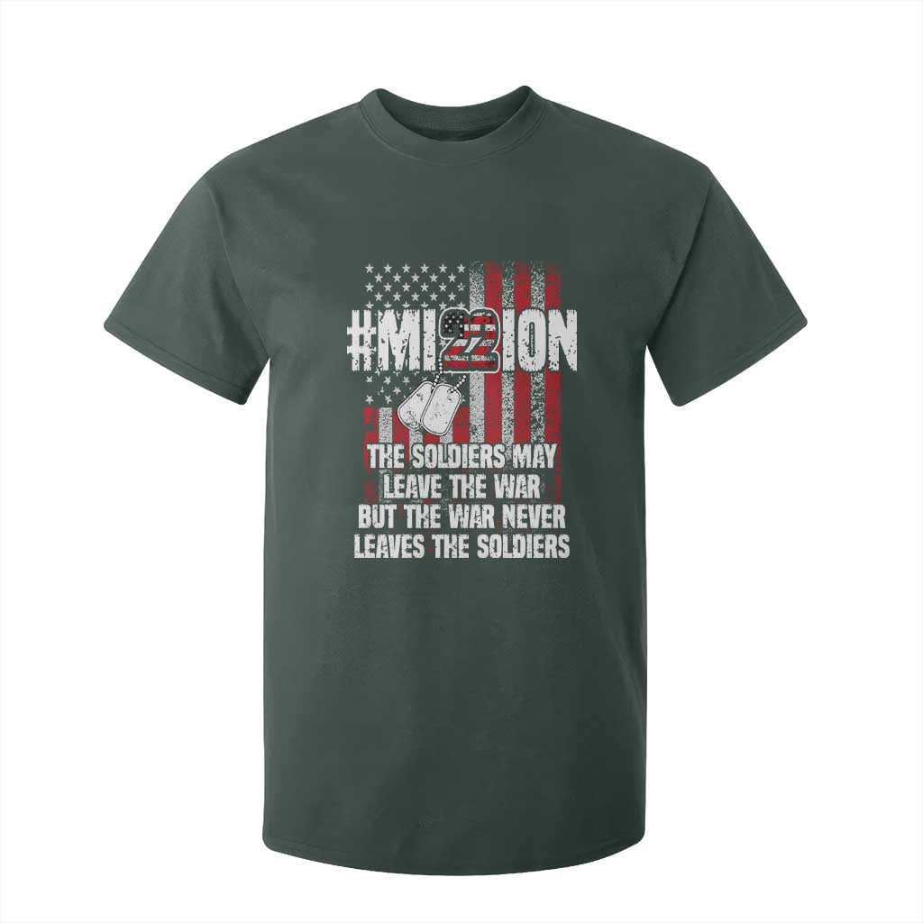 Veteran PTSD 22 Every Day T Shirt For Kid Mission American Flag Suicide Prevention Support