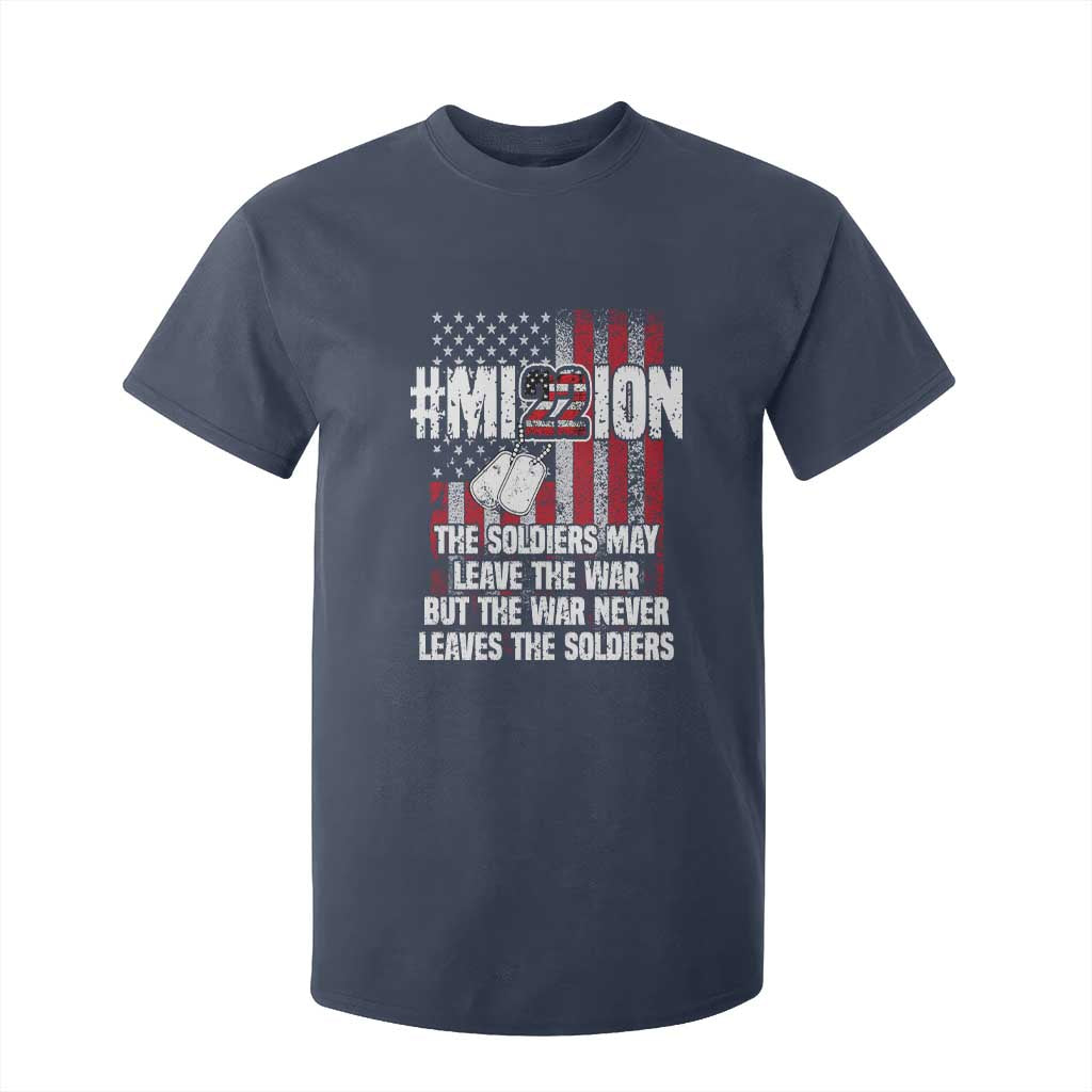 Veteran PTSD 22 Every Day T Shirt For Kid Mission American Flag Suicide Prevention Support