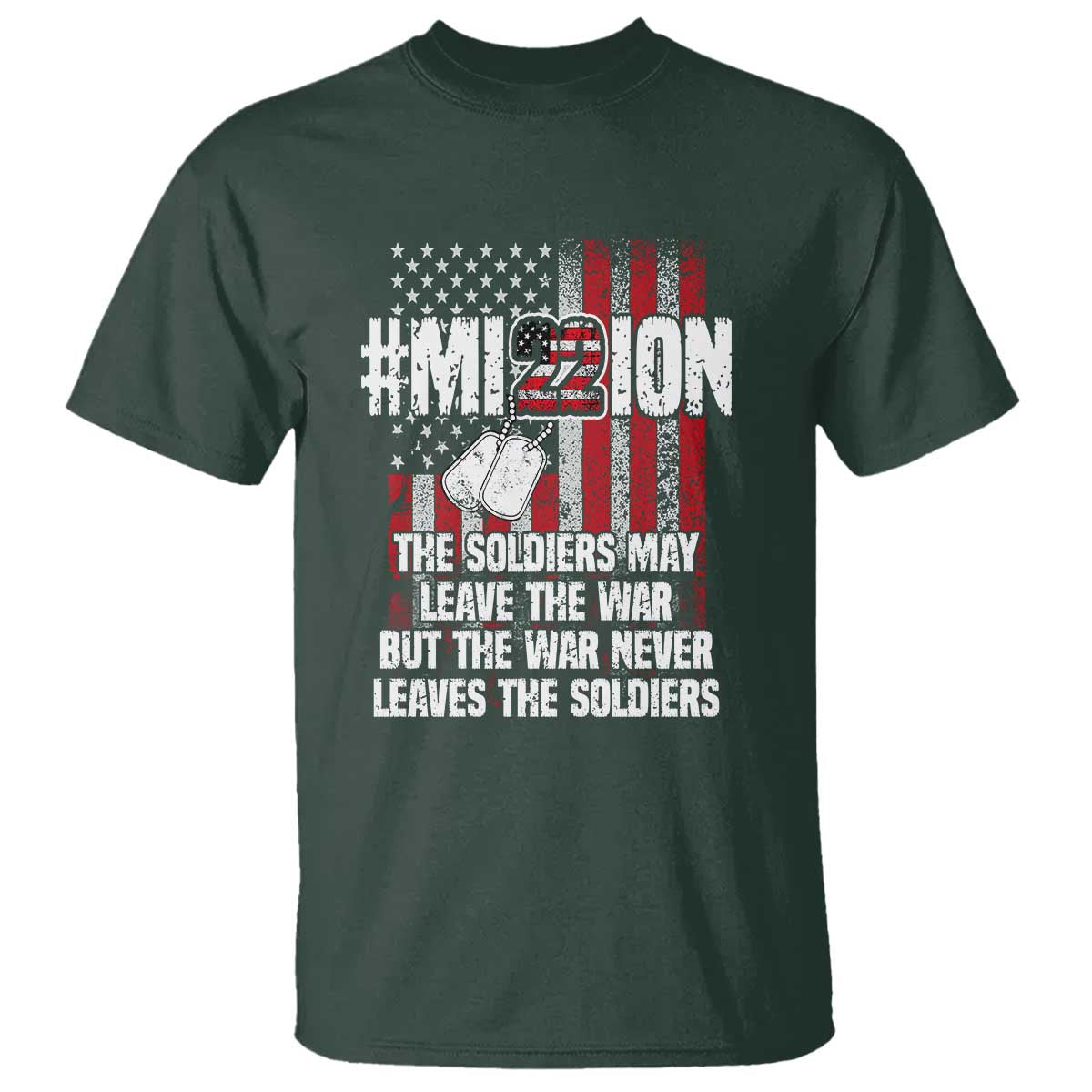 Veteran PTSD 22 Every Day T Shirt Mission American Flag Suicide Prevention Support