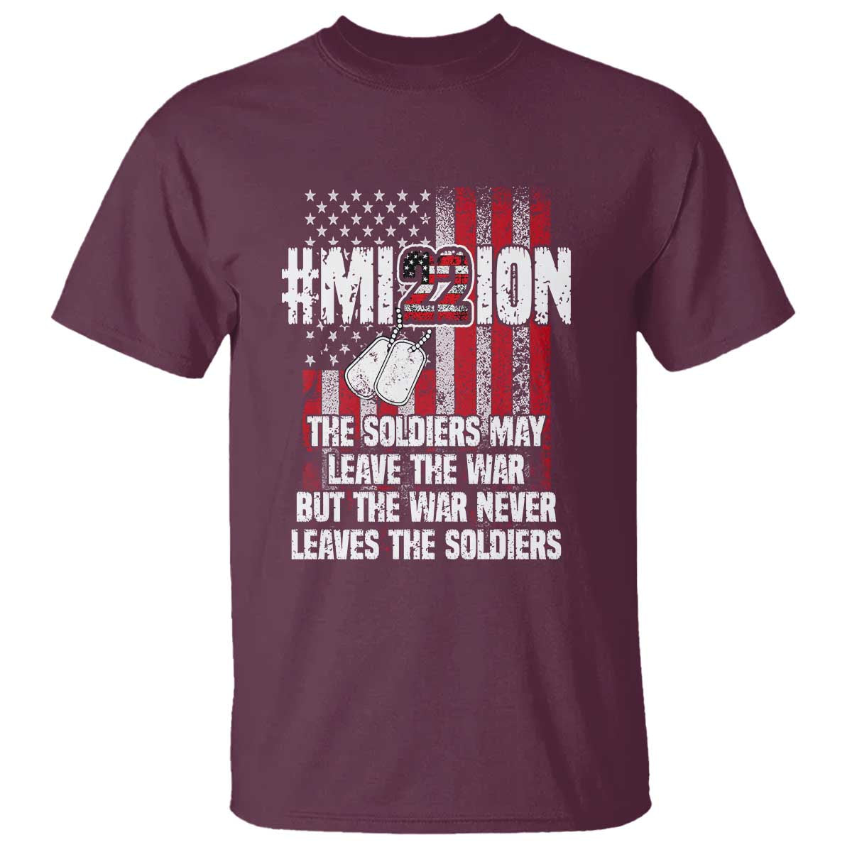 Veteran PTSD 22 Every Day T Shirt Mission American Flag Suicide Prevention Support