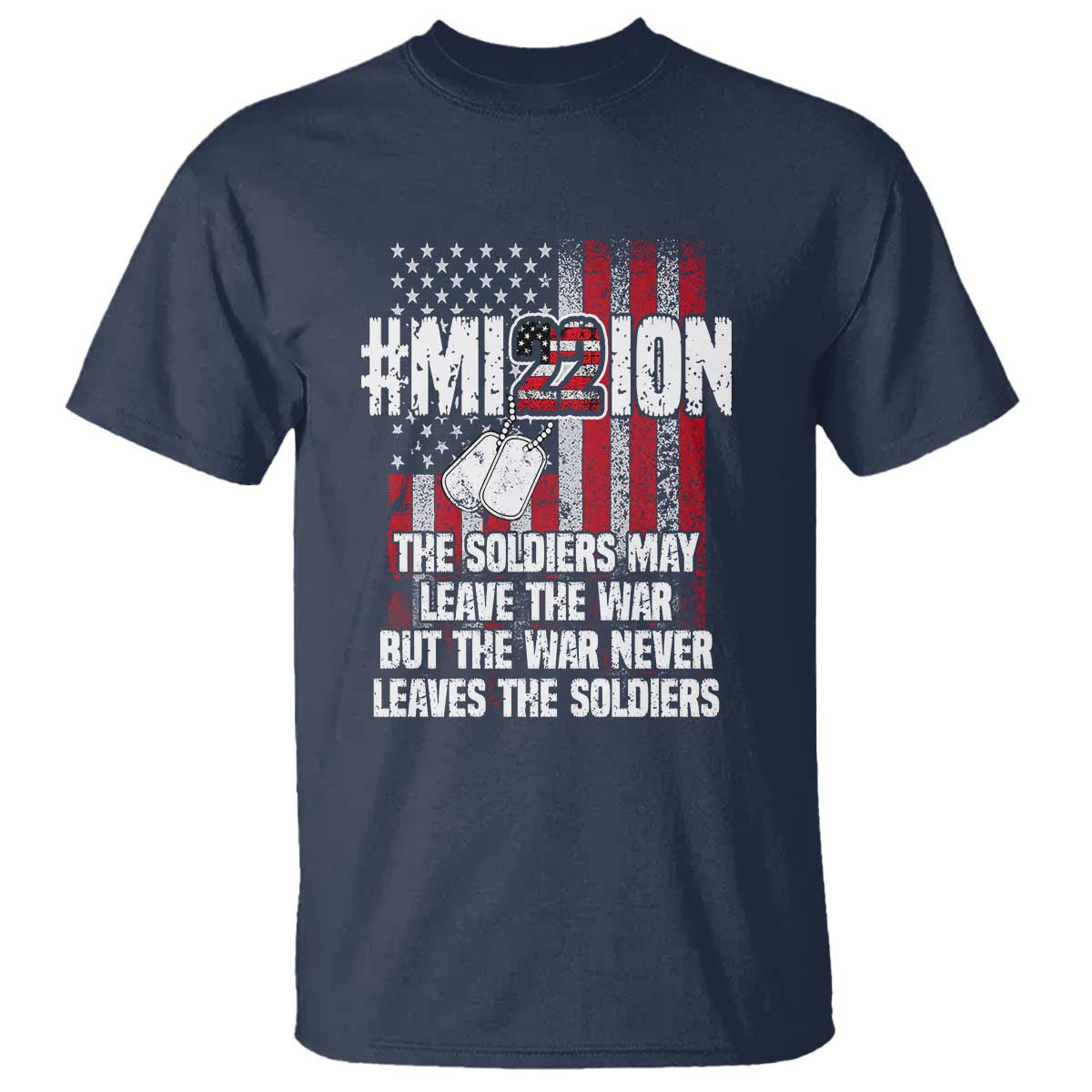 Veteran PTSD 22 Every Day T Shirt Mission American Flag Suicide Prevention Support