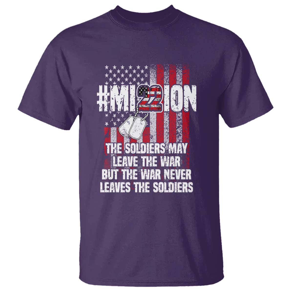 Veteran PTSD 22 Every Day T Shirt Mission American Flag Suicide Prevention Support