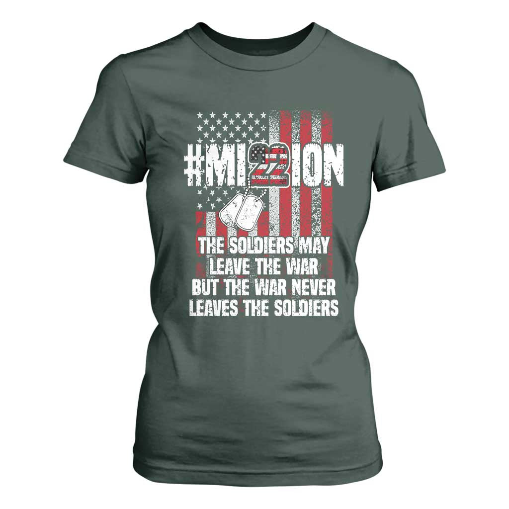 Veteran PTSD 22 Every Day T Shirt For Women Mission American Flag Suicide Prevention Support