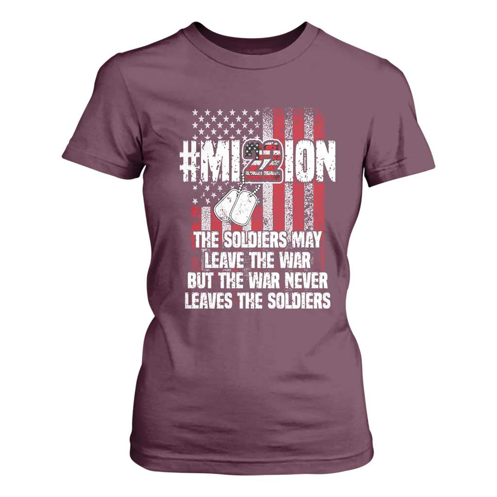 Veteran PTSD 22 Every Day T Shirt For Women Mission American Flag Suicide Prevention Support