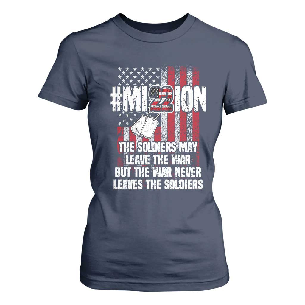 Veteran PTSD 22 Every Day T Shirt For Women Mission American Flag Suicide Prevention Support