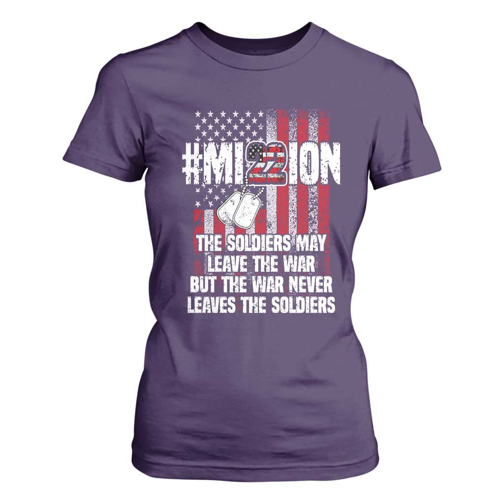Veteran PTSD 22 Every Day T Shirt For Women Mission American Flag Suicide Prevention Support