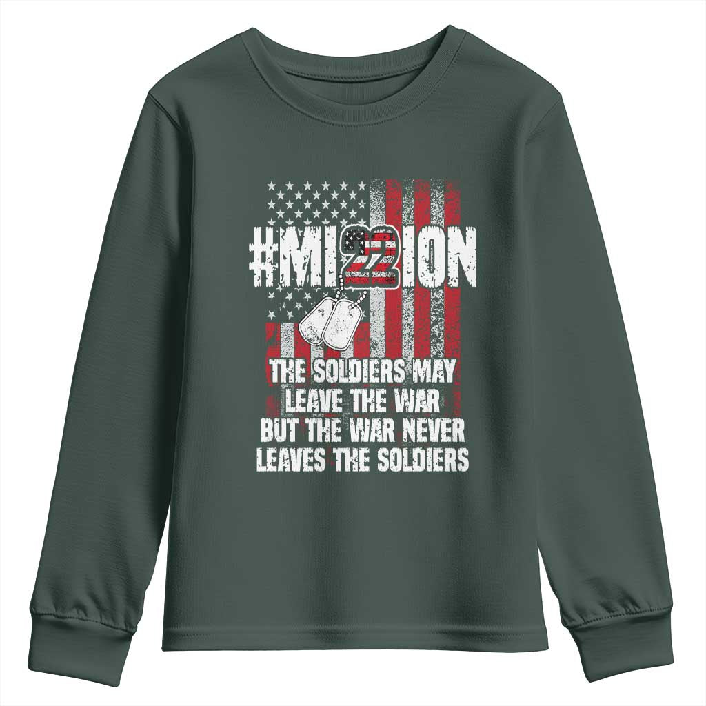 Veteran PTSD 22 Every Day Youth Sweatshirt Mission American Flag Suicide Prevention Support
