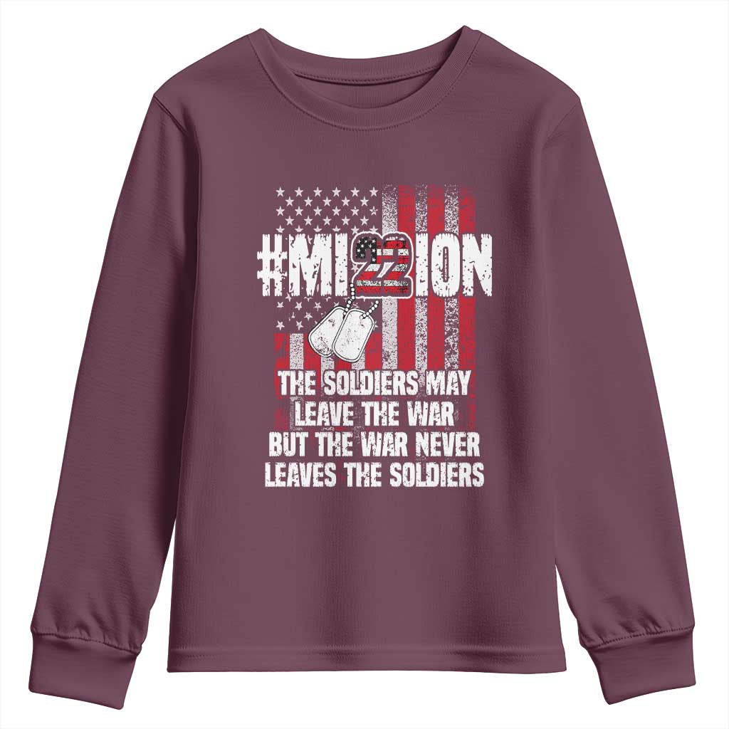 Veteran PTSD 22 Every Day Youth Sweatshirt Mission American Flag Suicide Prevention Support