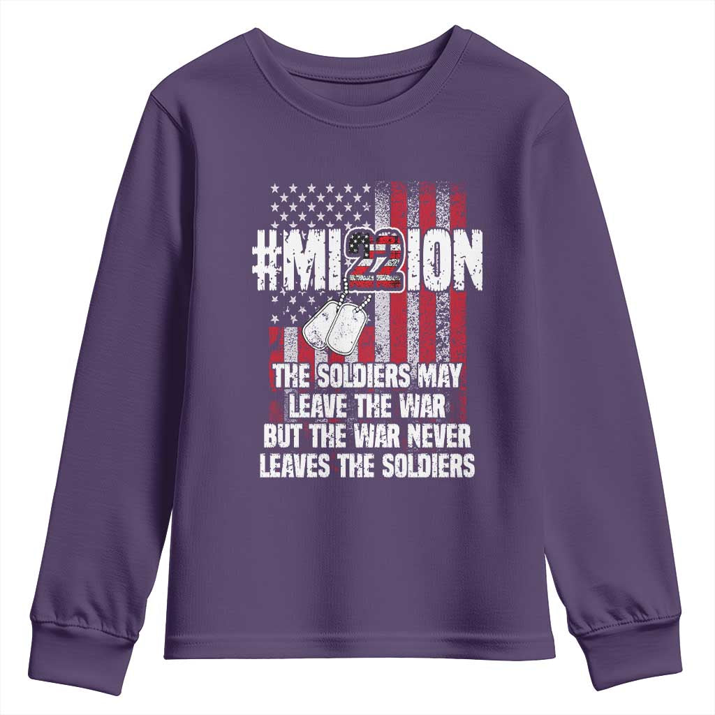 Veteran PTSD 22 Every Day Youth Sweatshirt Mission American Flag Suicide Prevention Support