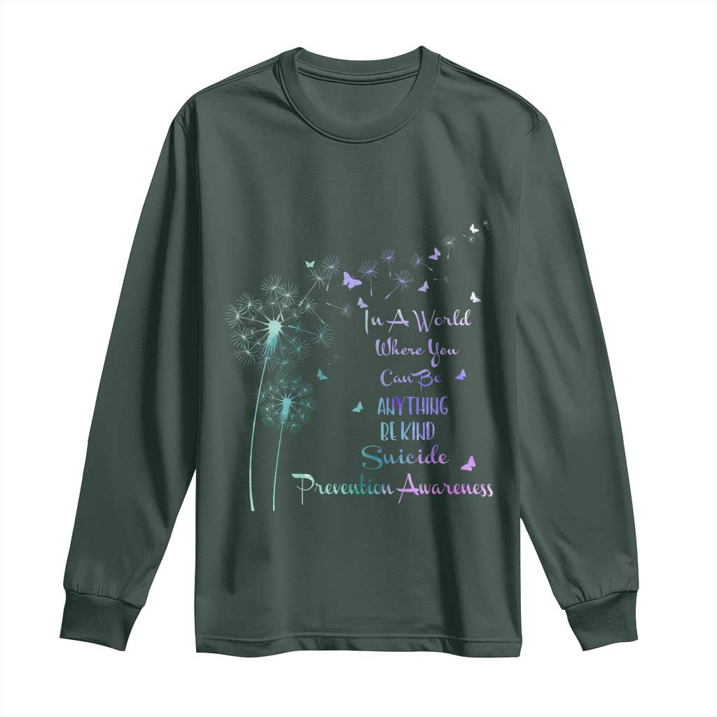 Suicide Prevention Support Long Sleeve Shirt Dandelions Be Kind