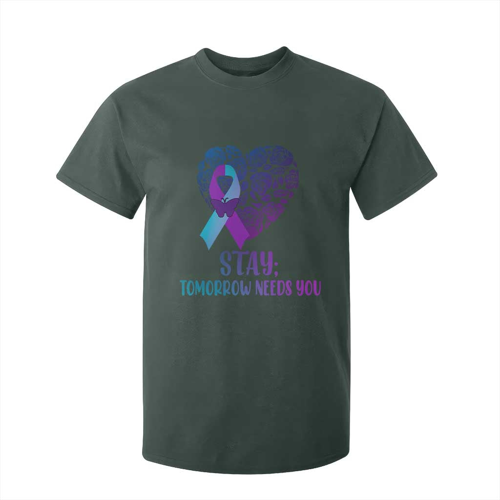 Suicide Prevention Support T Shirt For Kid Stay Mental Health Semicolon