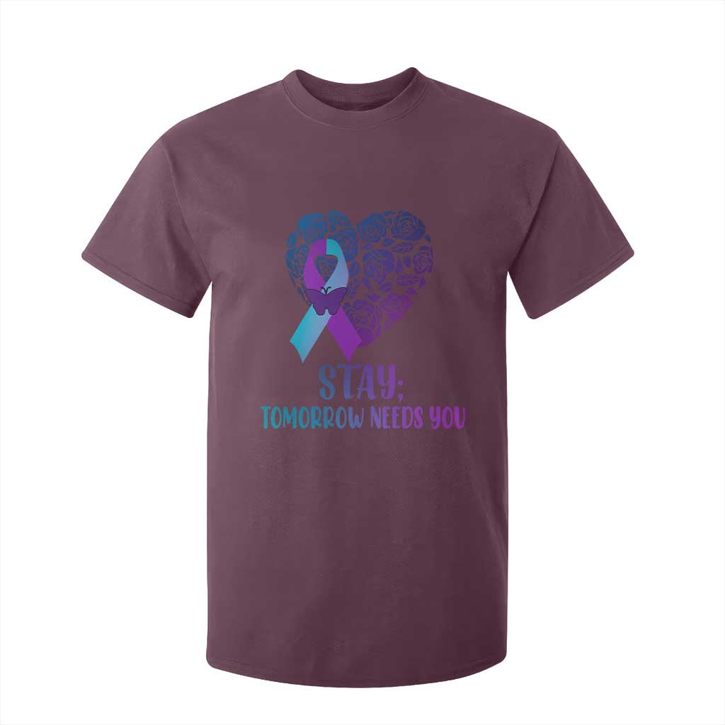 Suicide Prevention Support T Shirt For Kid Stay Mental Health Semicolon