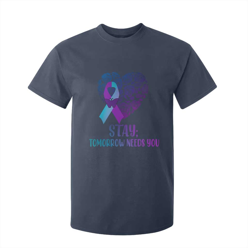 Suicide Prevention Support T Shirt For Kid Stay Mental Health Semicolon