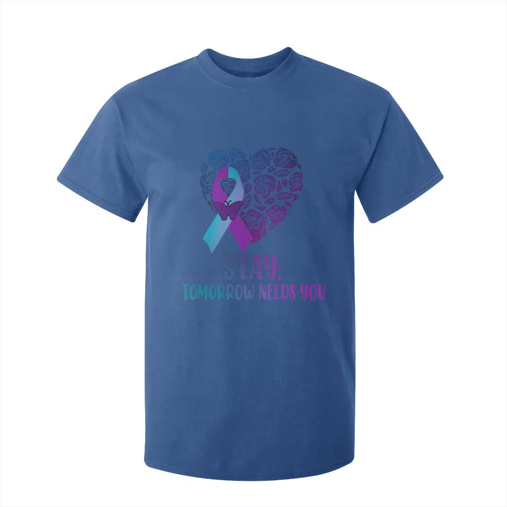 Suicide Prevention Support T Shirt For Kid Stay Mental Health Semicolon