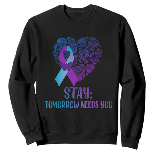 Suicide Prevention Support Sweatshirt Stay Mental Health Semicolon