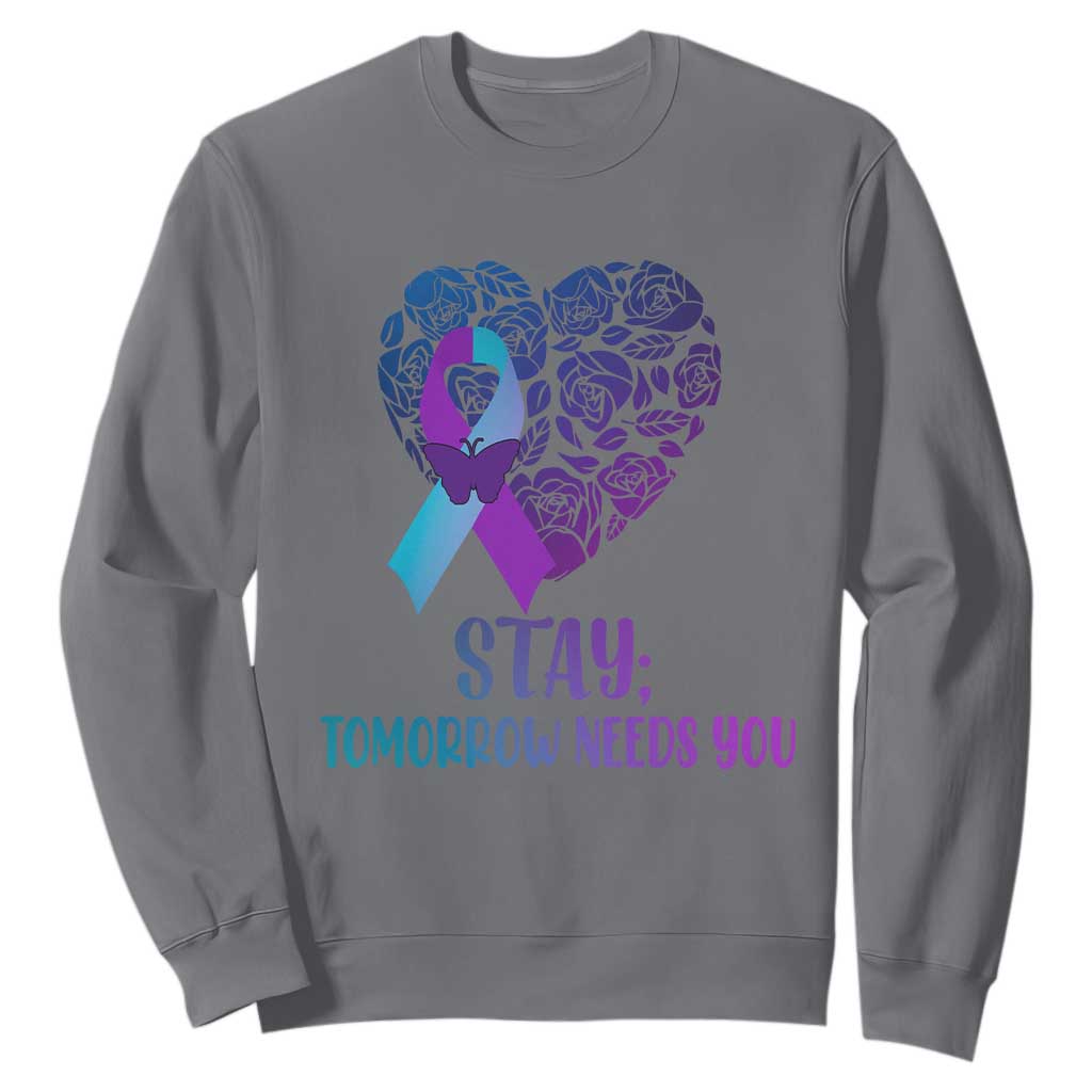 Suicide Prevention Support Sweatshirt Stay Mental Health Semicolon