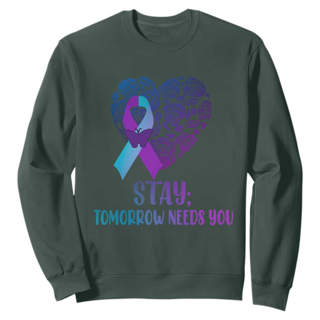 Suicide Prevention Support Sweatshirt Stay Mental Health Semicolon