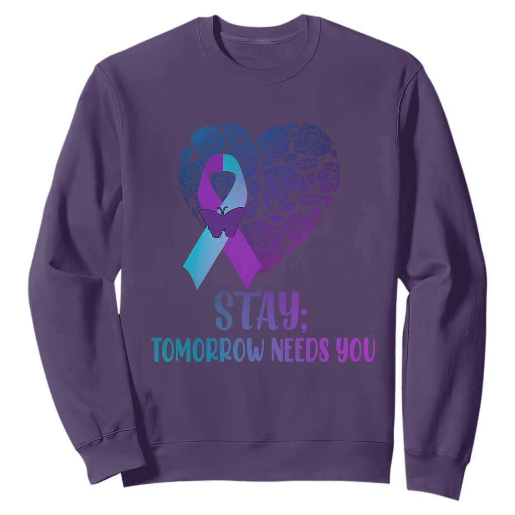 Suicide Prevention Support Sweatshirt Stay Mental Health Semicolon