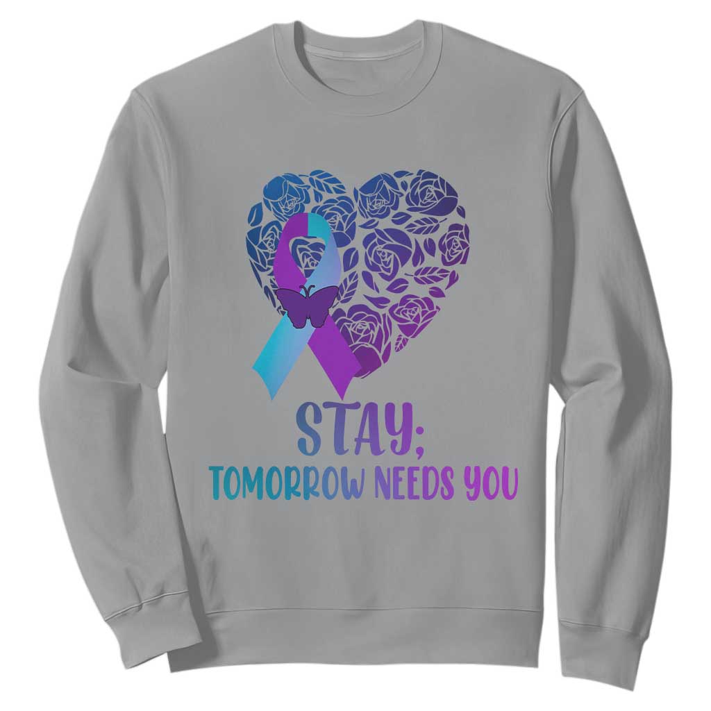 Suicide Prevention Support Sweatshirt Stay Mental Health Semicolon