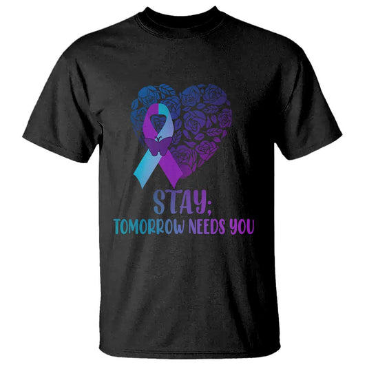 Suicide Prevention Support T Shirt Stay Mental Health Semicolon