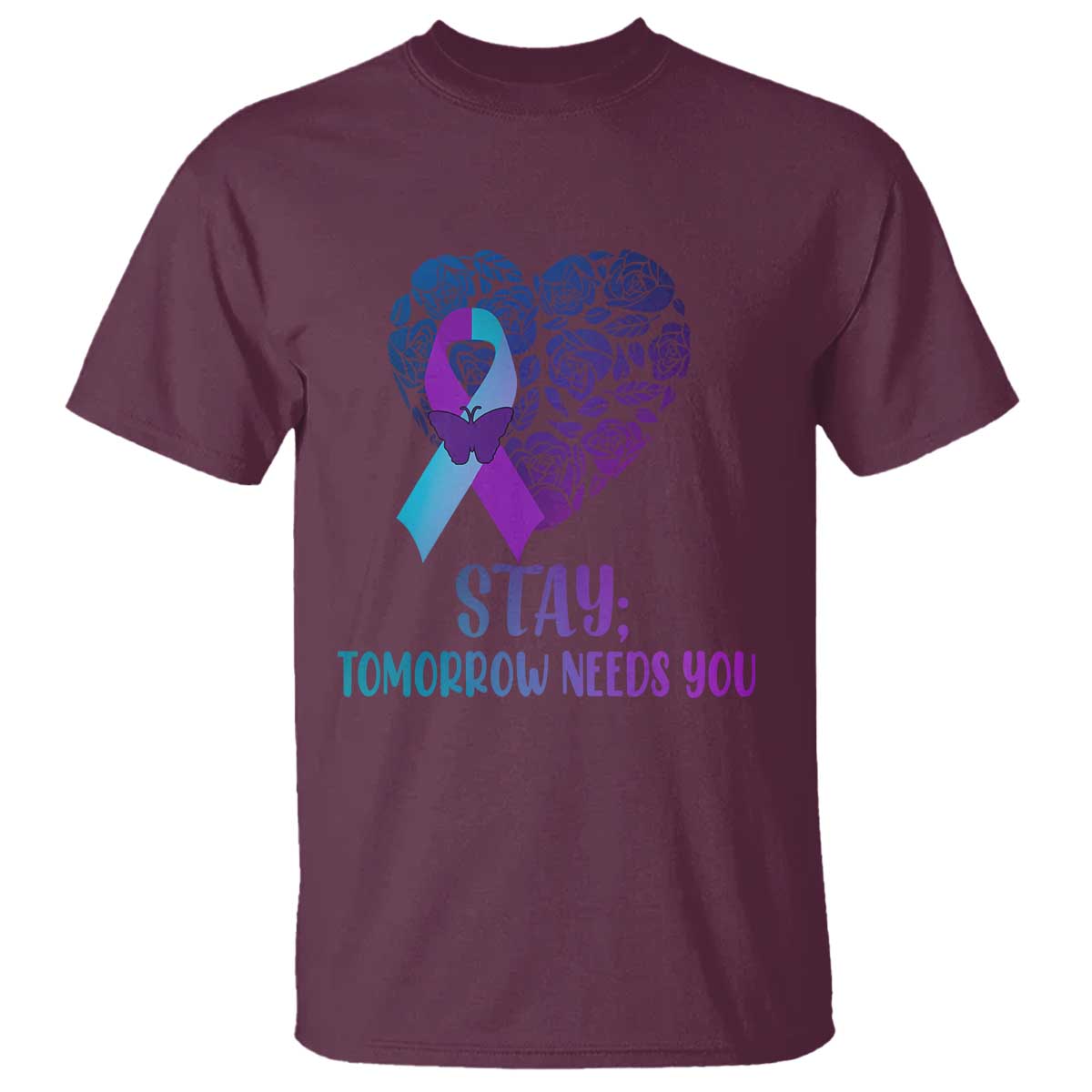 Suicide Prevention Support T Shirt Stay Mental Health Semicolon