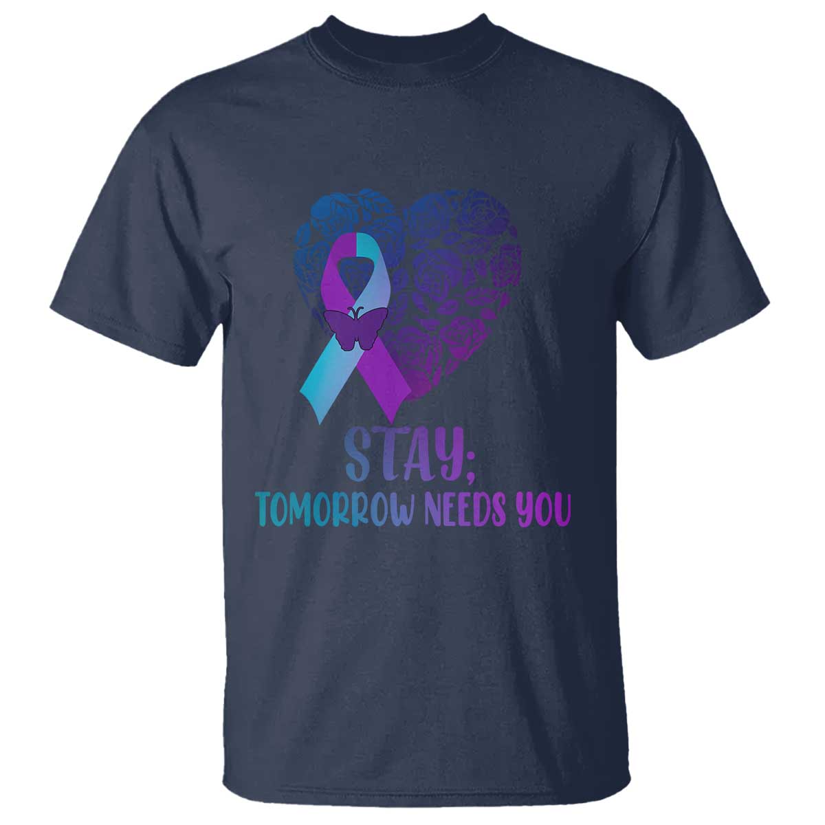 Suicide Prevention Support T Shirt Stay Mental Health Semicolon