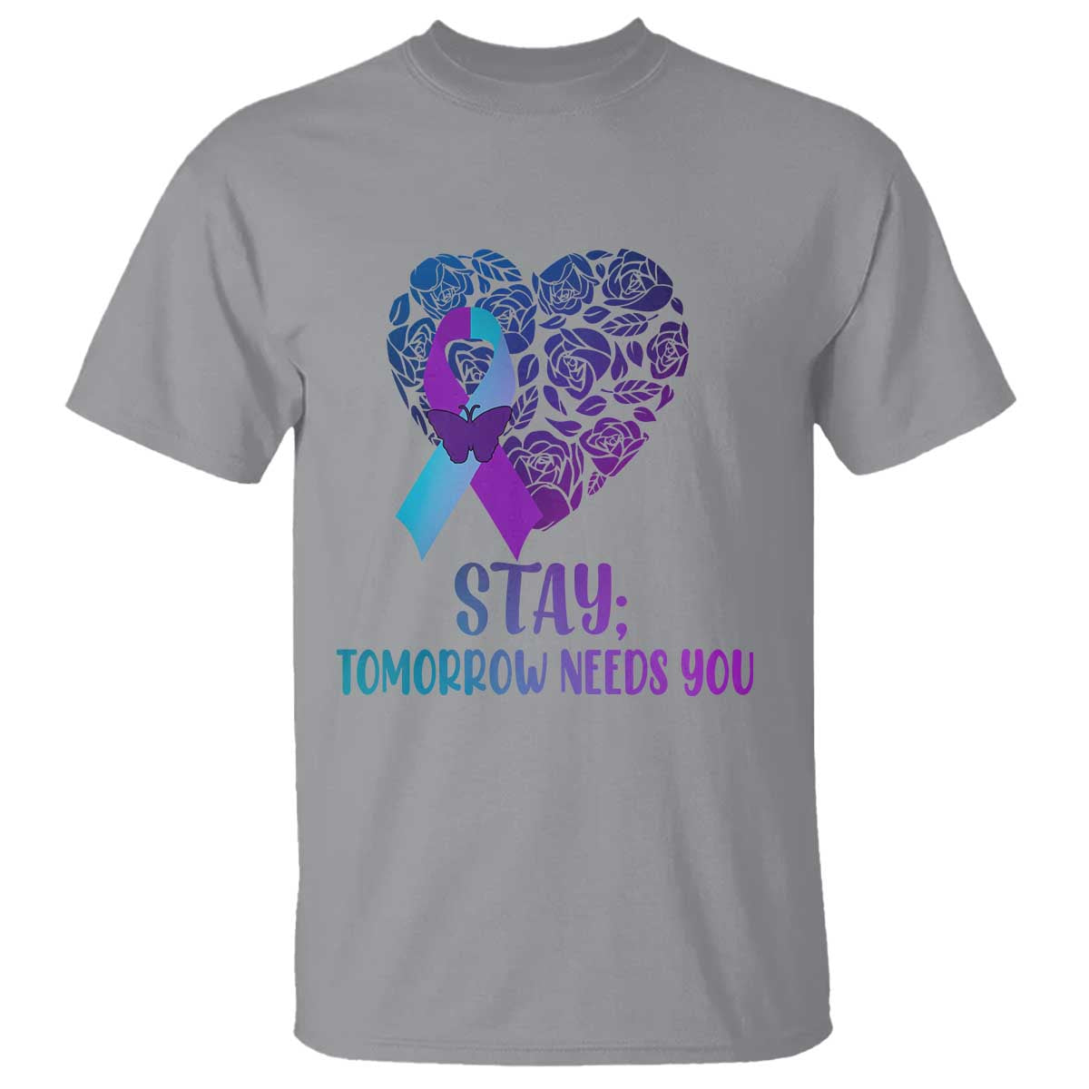 Suicide Prevention Support T Shirt Stay Mental Health Semicolon
