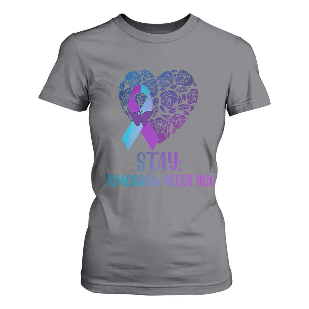 Suicide Prevention Support T Shirt For Women Stay Mental Health Semicolon