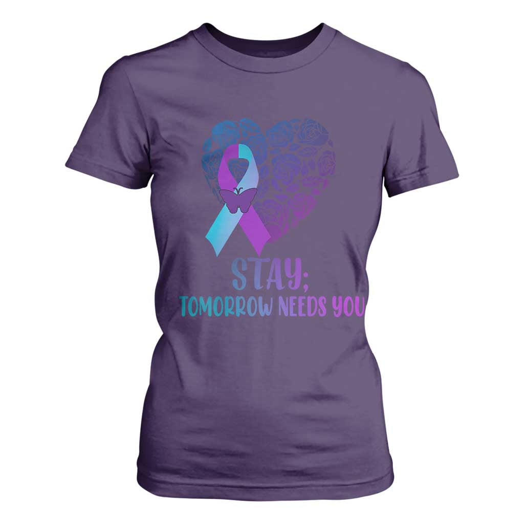 Suicide Prevention Support T Shirt For Women Stay Mental Health Semicolon