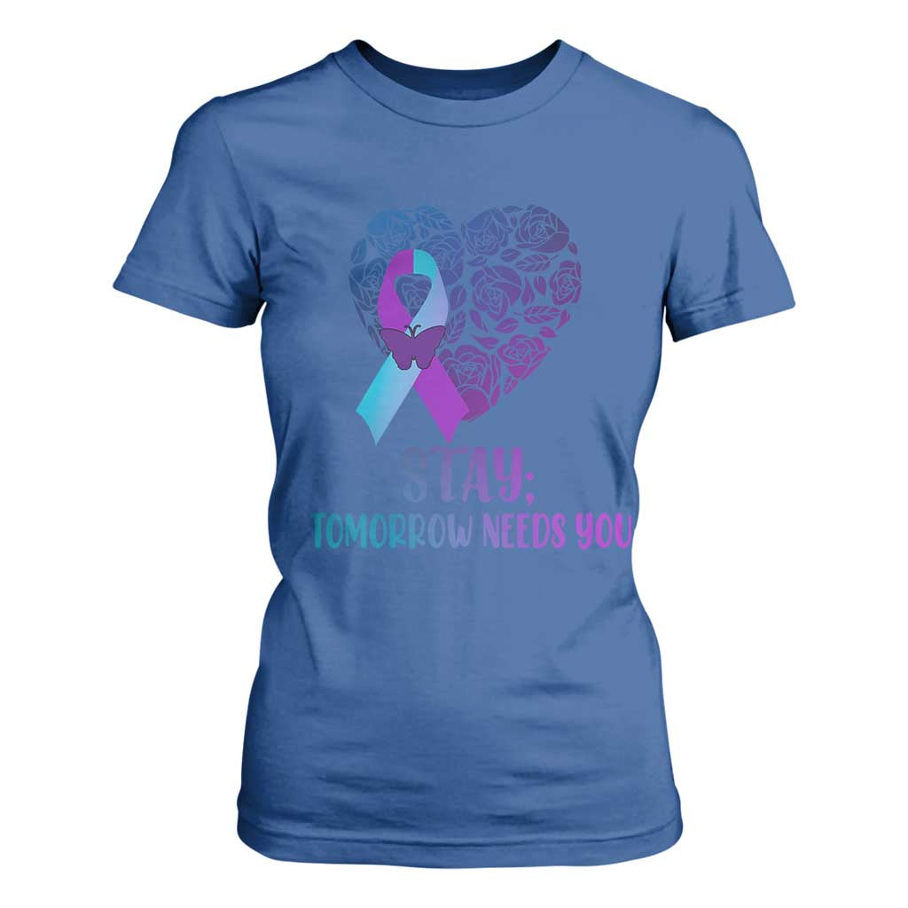 Suicide Prevention Support T Shirt For Women Stay Mental Health Semicolon