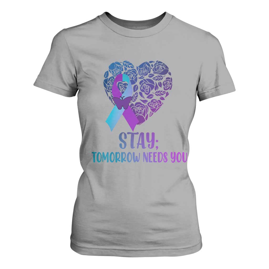 Suicide Prevention Support T Shirt For Women Stay Mental Health Semicolon
