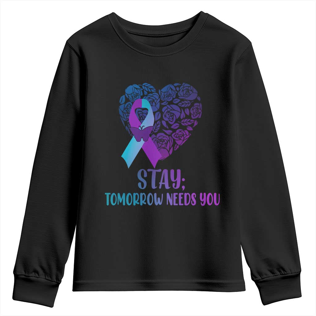 Suicide Prevention Support Youth Sweatshirt Stay Mental Health Semicolon