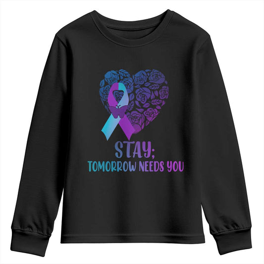 Suicide Prevention Support Youth Sweatshirt Stay Mental Health Semicolon