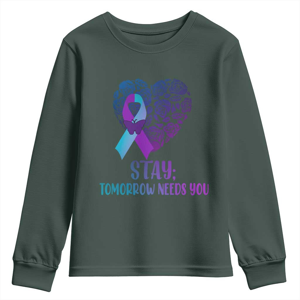 Suicide Prevention Support Youth Sweatshirt Stay Mental Health Semicolon