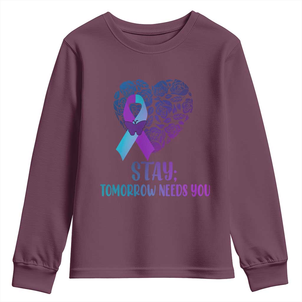 Suicide Prevention Support Youth Sweatshirt Stay Mental Health Semicolon