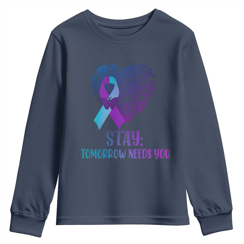 Suicide Prevention Support Youth Sweatshirt Stay Mental Health Semicolon