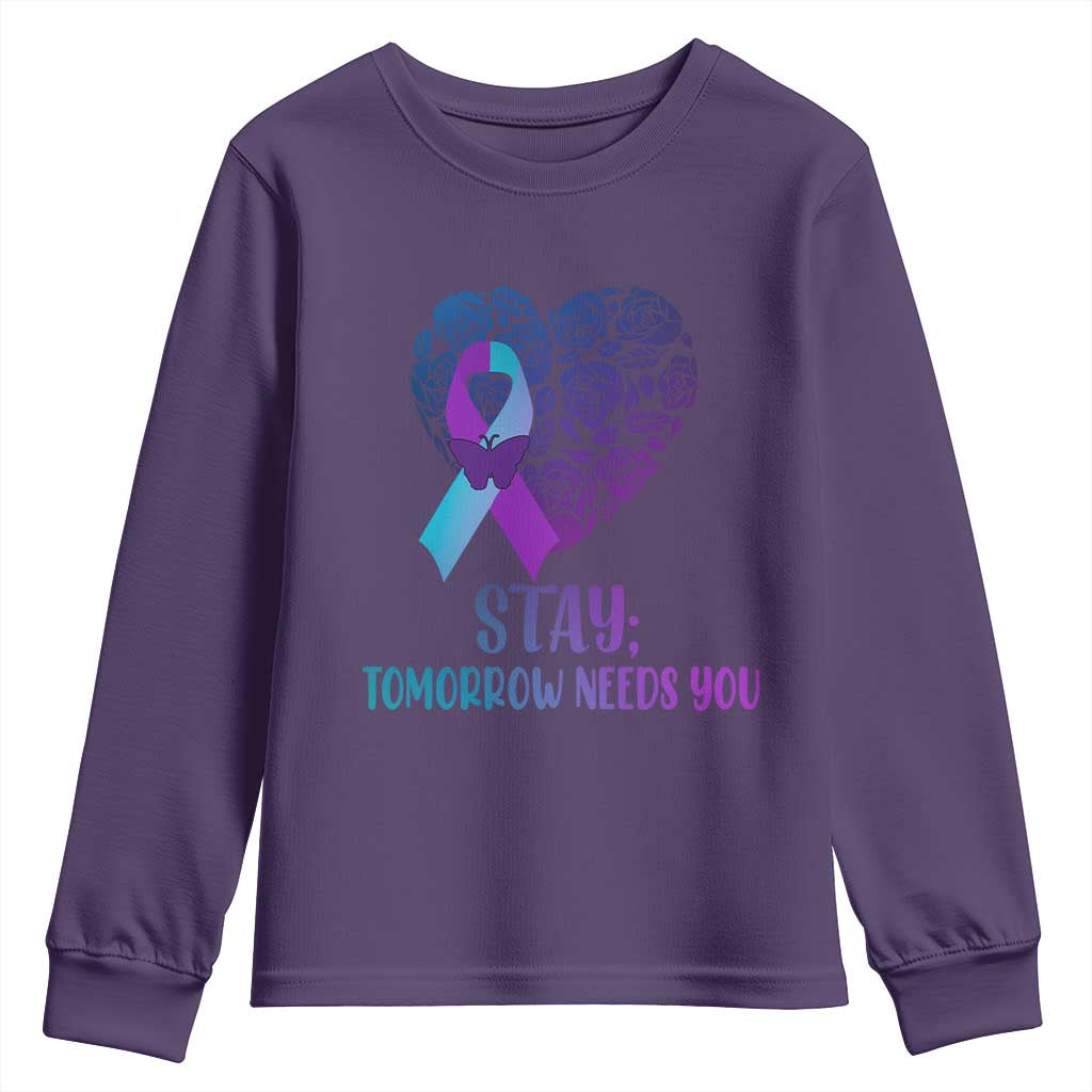 Suicide Prevention Support Youth Sweatshirt Stay Mental Health Semicolon