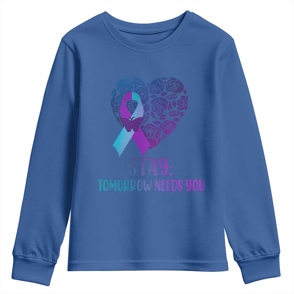 Suicide Prevention Support Youth Sweatshirt Stay Mental Health Semicolon