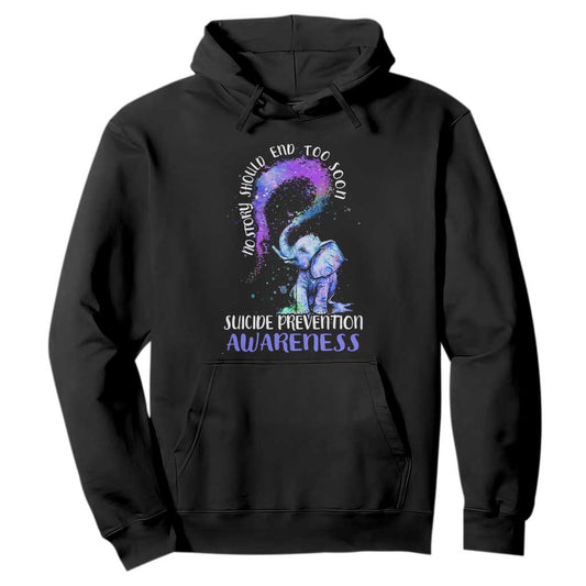 Suicide Prevention Support Hoodie No Story Should End Teal Purple Ribbon