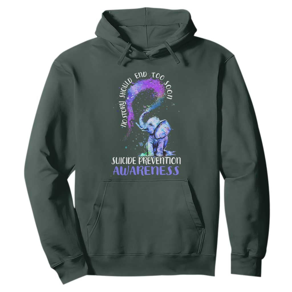 Suicide Prevention Support Hoodie No Story Should End Teal Purple Ribbon