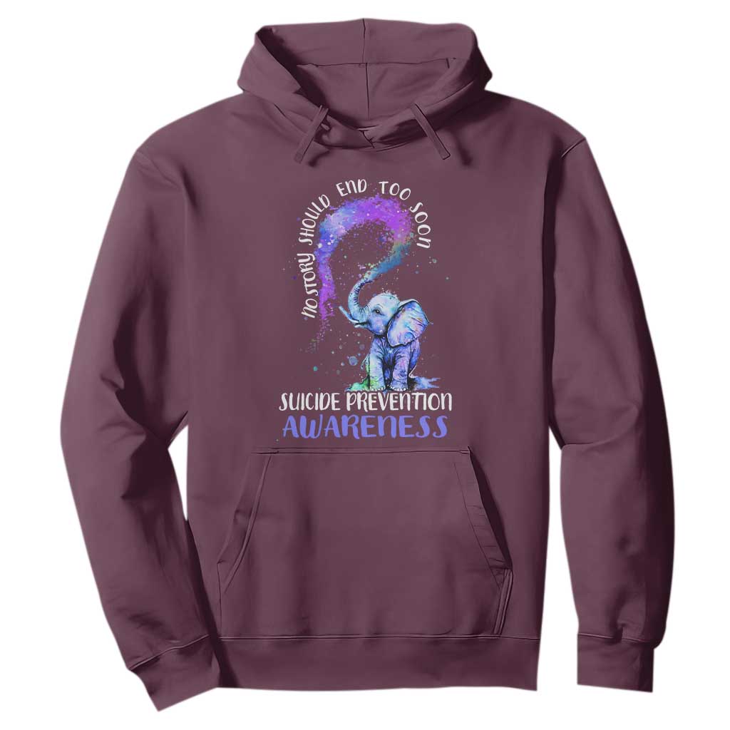 Suicide Prevention Support Hoodie No Story Should End Teal Purple Ribbon
