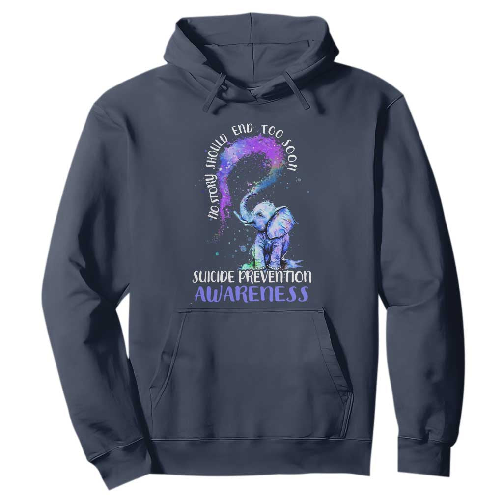 Suicide Prevention Support Hoodie No Story Should End Teal Purple Ribbon