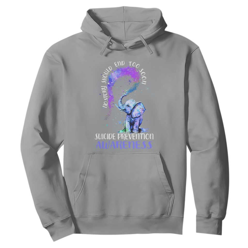 Suicide Prevention Support Hoodie No Story Should End Teal Purple Ribbon