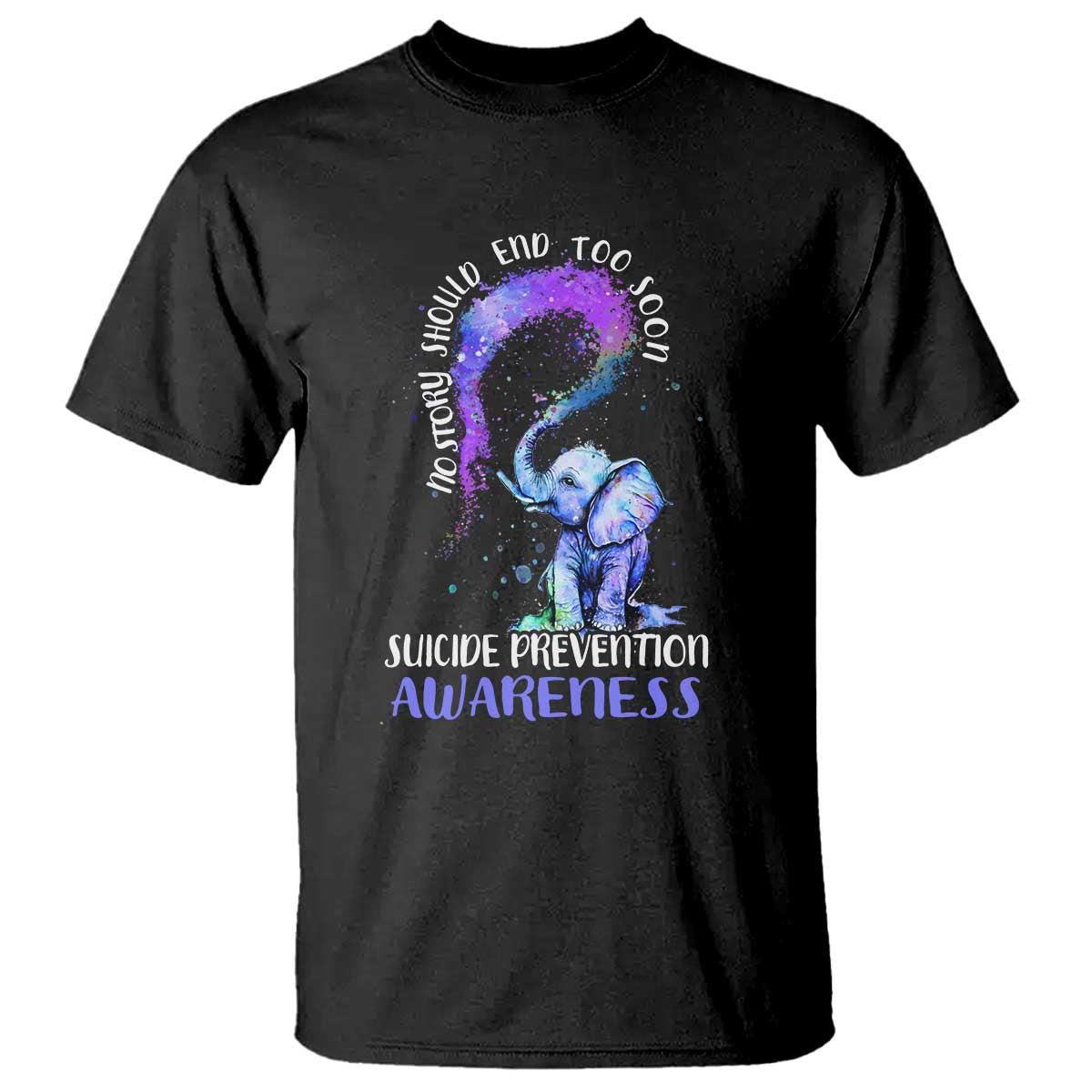 Suicide Prevention Support T Shirt No Story Should End Teal Purple Ribbon