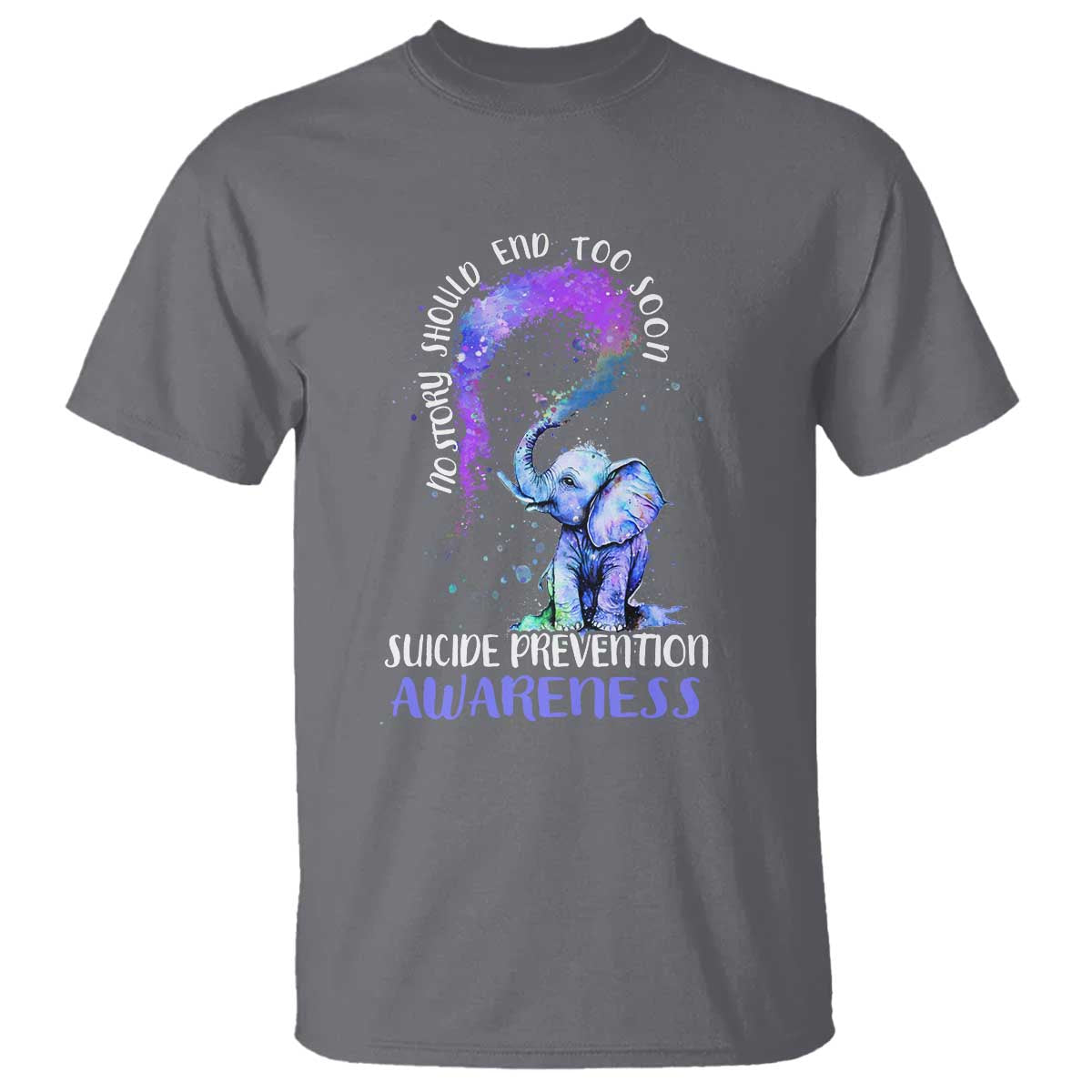Suicide Prevention Support T Shirt No Story Should End Teal Purple Ribbon