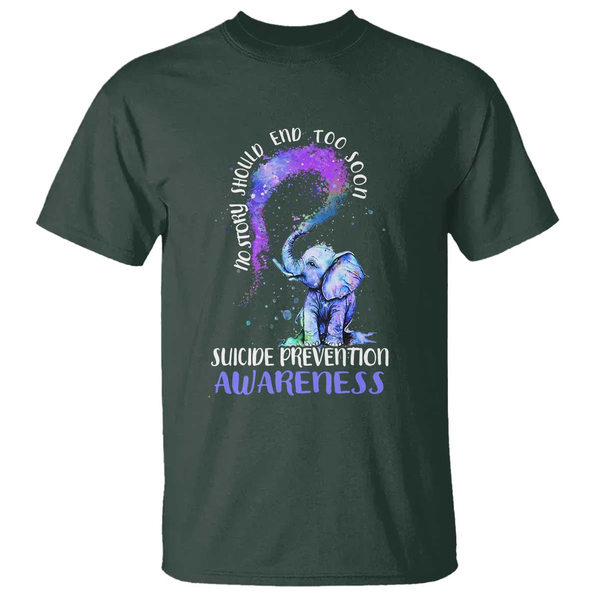 Suicide Prevention Support T Shirt No Story Should End Teal Purple Ribbon
