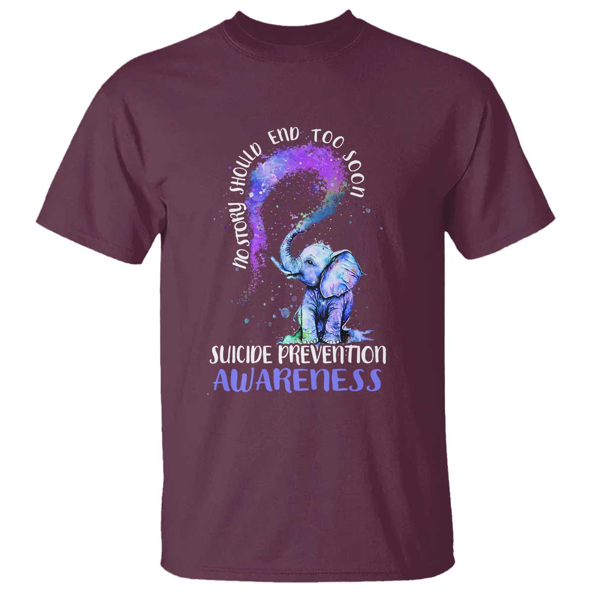 Suicide Prevention Support T Shirt No Story Should End Teal Purple Ribbon