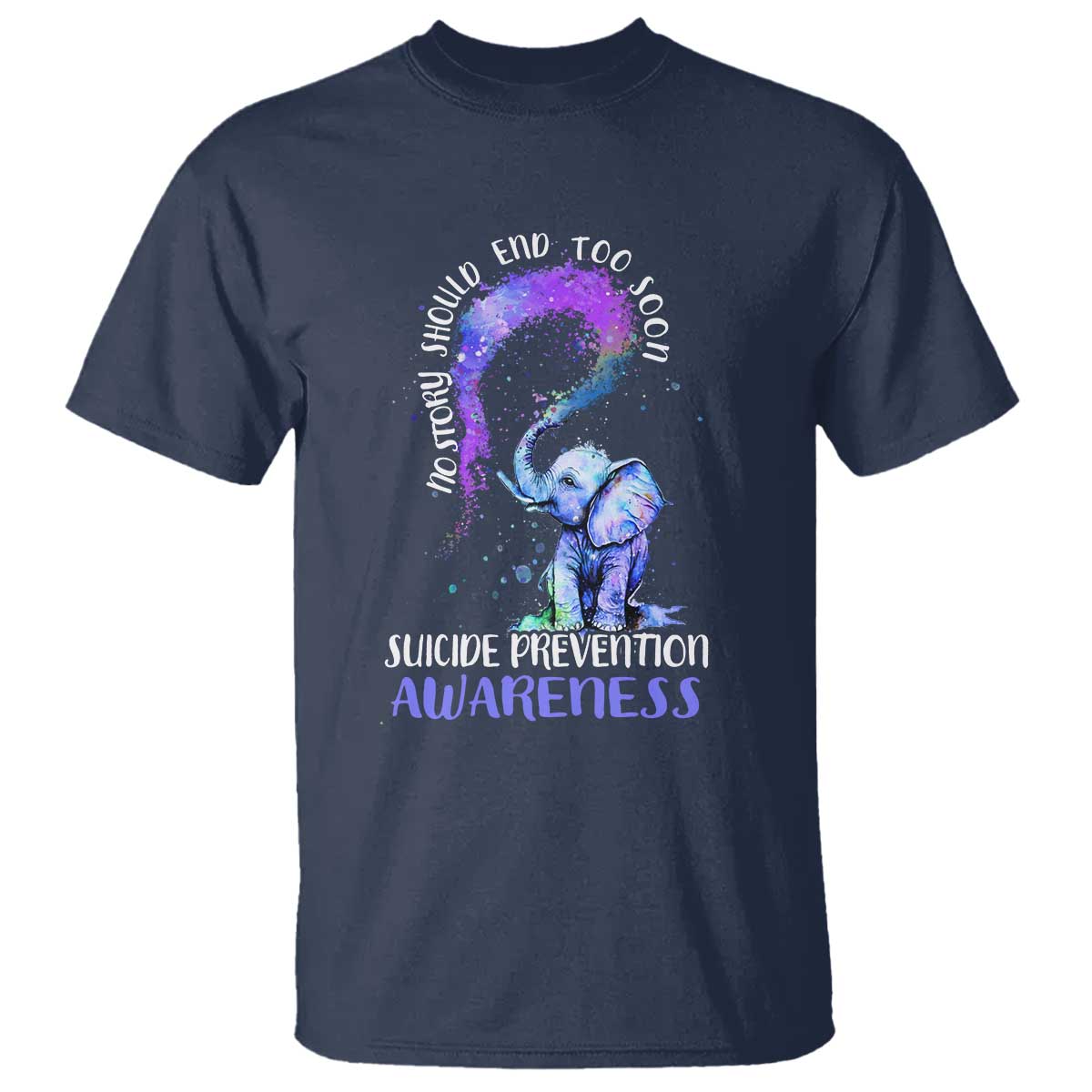 Suicide Prevention Support T Shirt No Story Should End Teal Purple Ribbon