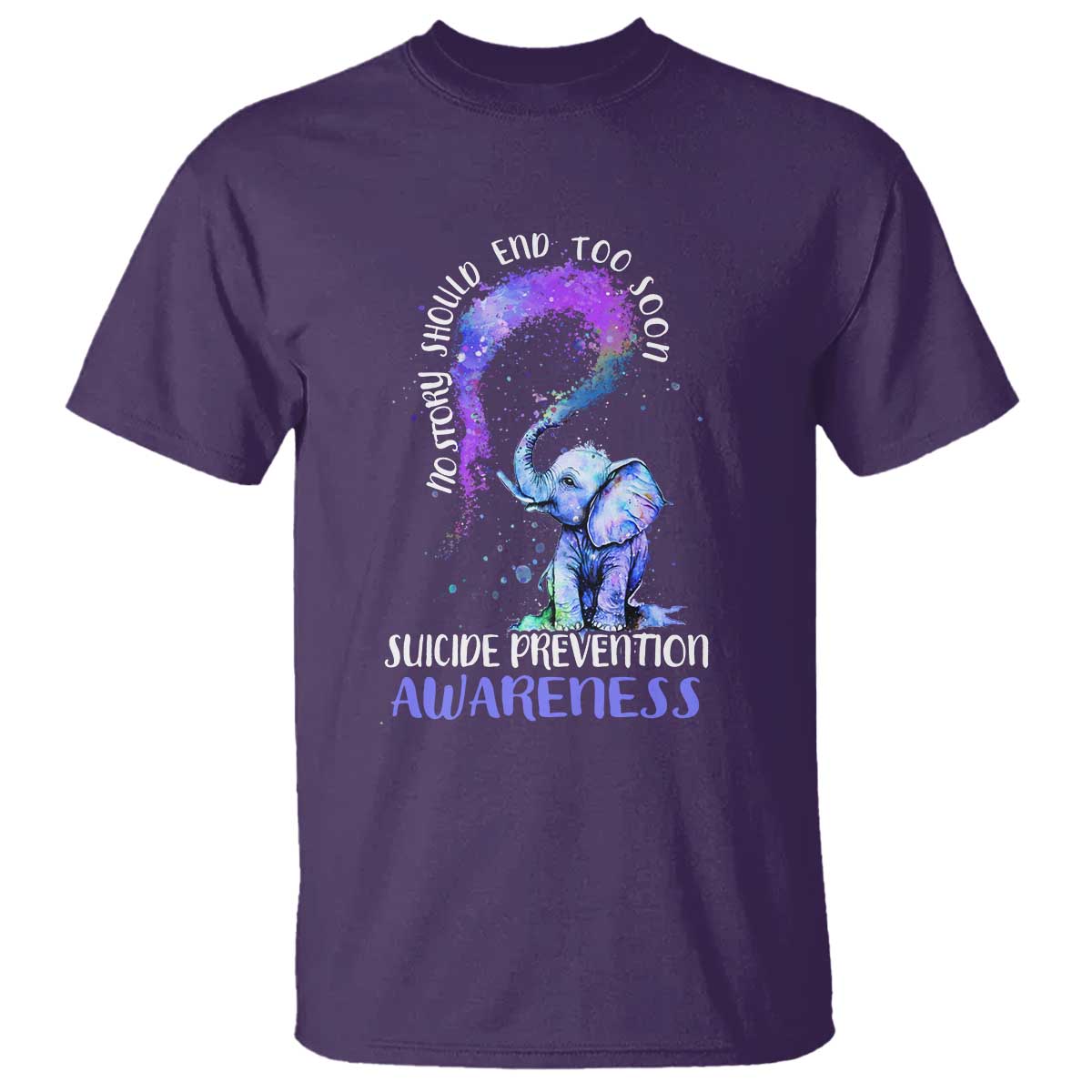 Suicide Prevention Support T Shirt No Story Should End Teal Purple Ribbon