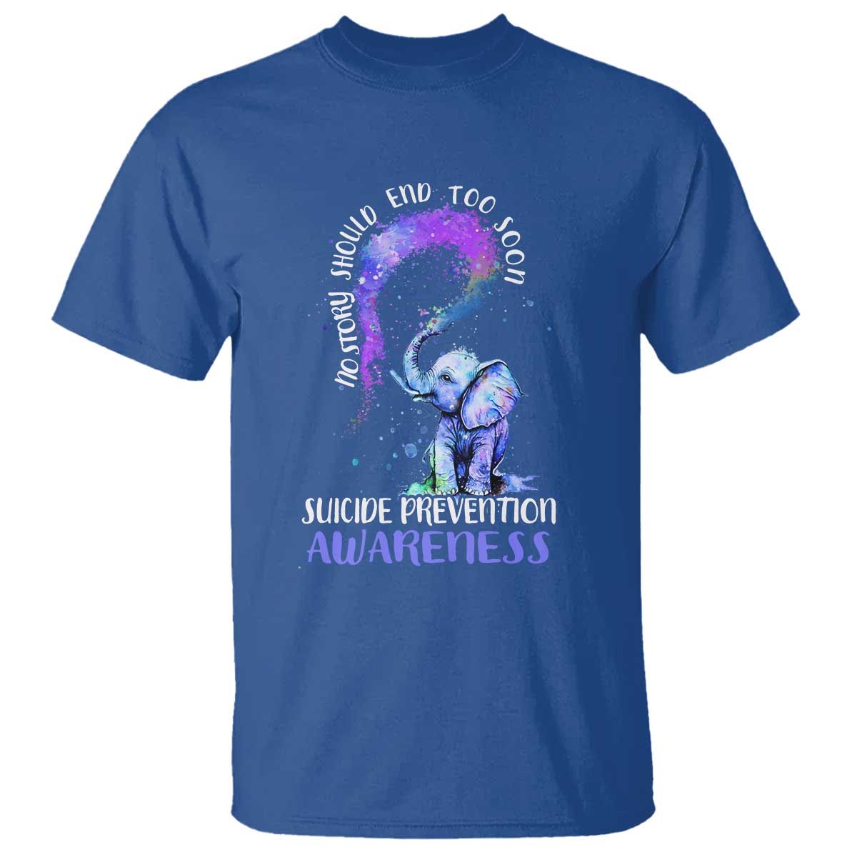 Suicide Prevention Support T Shirt No Story Should End Teal Purple Ribbon